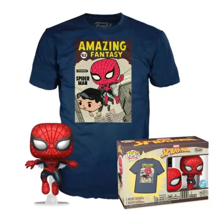 Marvel POP! & Tee Vinyl Figur & T-Shirt Set Spiderman Comic Cover termékfotója