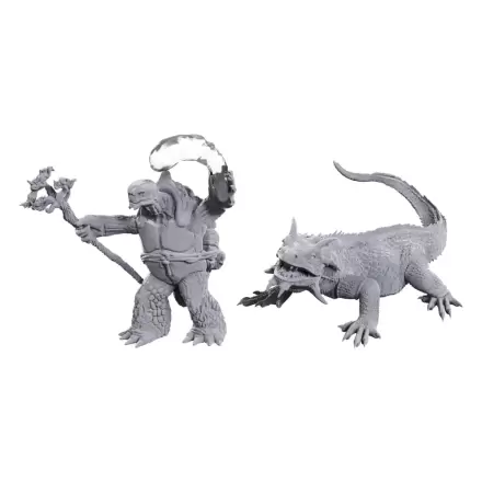 D&D Nolzur's Marvelous Miniatures Miniaturen unbemalt Tortle Druid & Wild Shape Giant Lizard Produktfoto