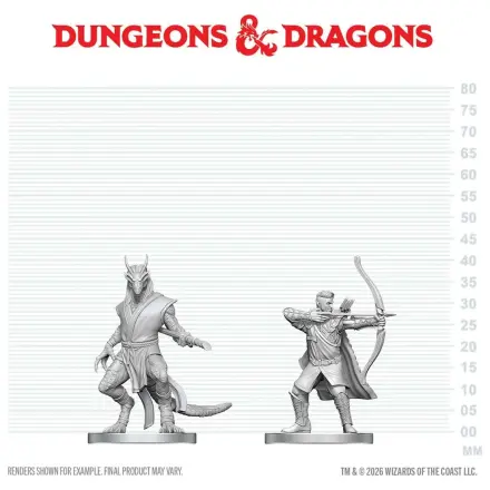 D&D Nolzur's Marvelous Miniatures Miniaturen Figuren Elf Ranger & Dragonborn Monk Produktfoto