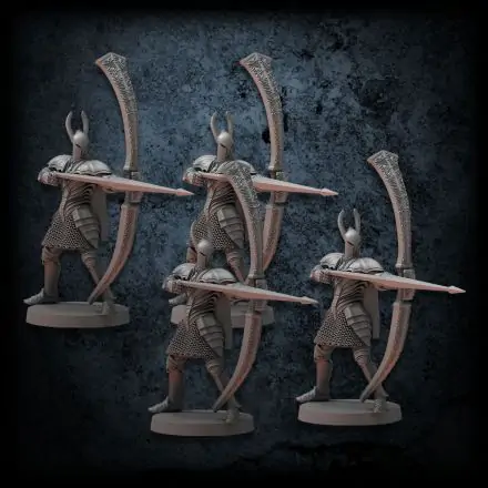 Dark Souls Brettspiel Miniatures Silver Knight Greatbowmen Produktfoto