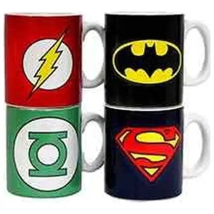 DC Comics Keramik Mini Kaffeebecher Logos 8 cm Set Produktfoto