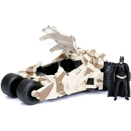 DC Comics The Dark Knight Batmobil metal camouflage Fahrzeug + Figur set Produktfoto