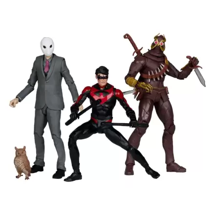 DC Multiverse Actionfiguren 3er Pack Nightwing vs. Talon & Owl (Batman: The Court of Owls) (Gold Label) 18 cm Produktfoto
