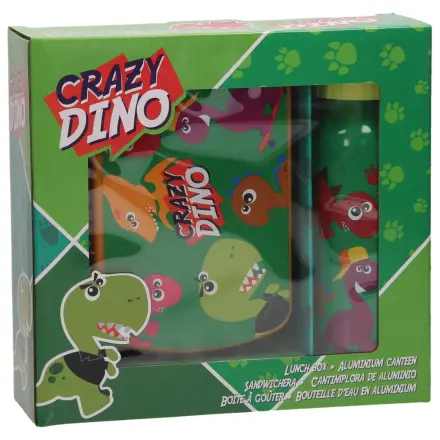 Dinosaur Crazy Sandwichbox + Aluminium Wasserflasche Set Produktfoto