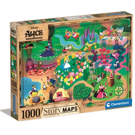 Disney Story Maps Puzzle Alice in Wonderland (1000 Stücke) termékfotója