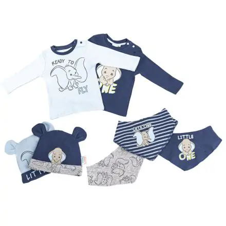 Disney Dumbo Baby T-Shirt + Mütze und Lätzchen 7-teiliges Set 86/92 cm Produktfoto