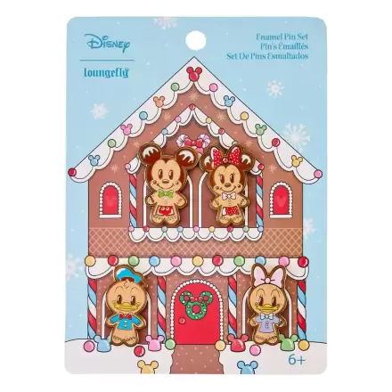 Disney by Loungefly Pin Ansteck-Pins 4er-Set Mickey & Friends Gingerbread 4 cm Produktfoto