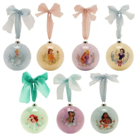 Disney Princess Set mit 7 Weihnachtsbaumkugeln Produktfoto