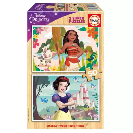 Disney Princess Vaiana und Snow White Holzpuzzle  2x50St Produktfoto