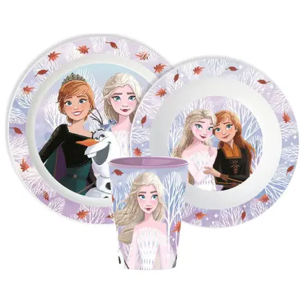 Disney Frozen Autumn Leaves Geschirr Set, Mikroplastik Set, mit Glas Produktfoto