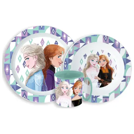 Disney Frozen Ice Magic Essgeschirr Set, Mikroplastik Set mit Tasse 350 ml Produktfoto