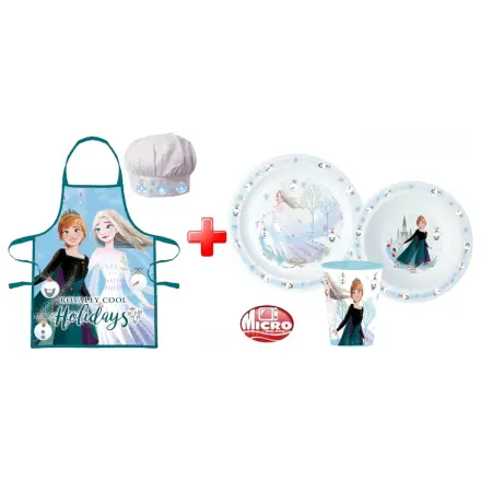 Disney Frozen Royally Cool Weihnachten Schürze und Plastik Essgeschirr Set Produktfoto