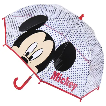 Disney Mickey Blue Dots Kinder durchsichtiger Regenschirm Produktfoto