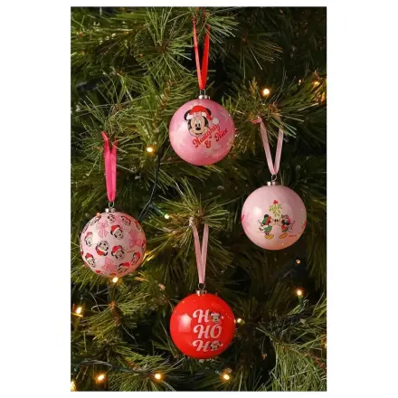 Disney Mickey & Minnie Set aus 4 Weihnachtskugeln Produktfoto