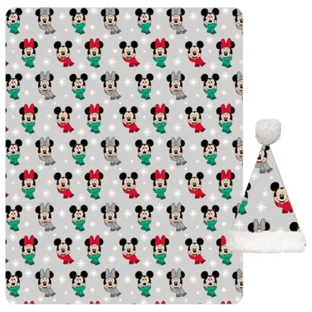 Disney Mickey, Minnie Christmas Noel Coral Fleece Decke und Hut Set Produktfoto