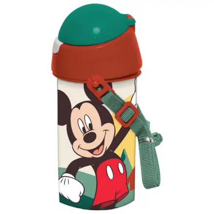 Disney Mickey Nature Plastik Wasserflasche mit Strohhalm und Haken, 500 ml Produktfoto
