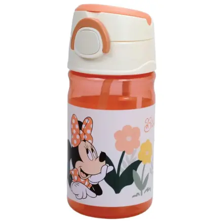 Disney Minnie Floral Trinkflasche aus Kunststoff mit Strohhalm und Trageband 350 ml Produktfoto
