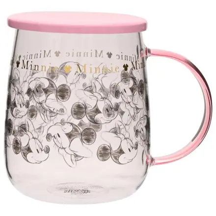 Disney Minnie Glas Tasse mit Deckel (532 ml) Produktfoto