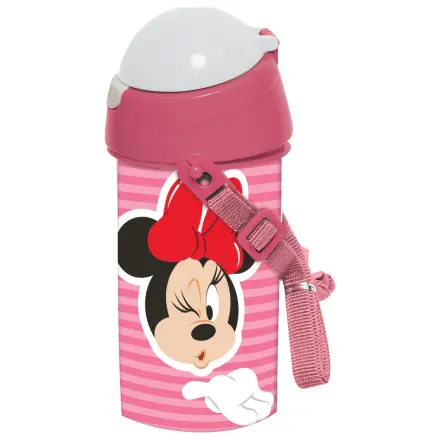 Disney Minnie Wink Plastik-Wasserflasche mit Trinkhalm und Haken 500 ml Produktfoto
