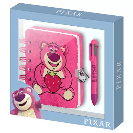 Disney Pixar Toy Story Lotso Strawberry Stofftier Tagebuch und Stift Produktfoto