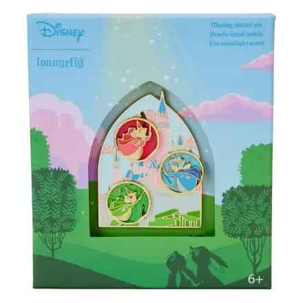 Disney by Loungefly Sliding Enamel Pin Ansteck-Pin Sleeping Beauty Aurora Castle & Fairies Limited Edition 8 cm Produktfoto