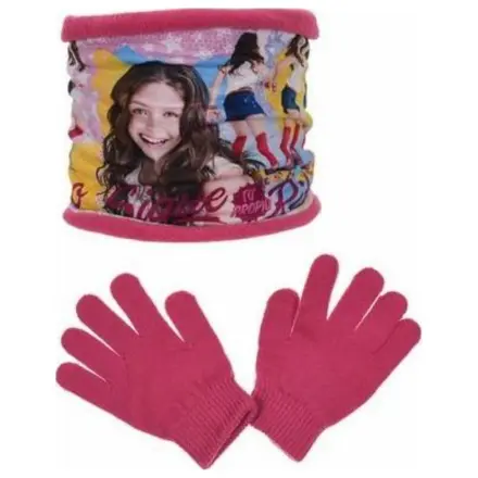 Disney Soy Luna Ritmo Kinder Schal, Schlauchschal + Handschuhe Set Produktfoto