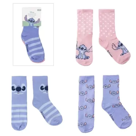 Disney Stitch 3-er Pack Kinder/Damen Socken termékfotója