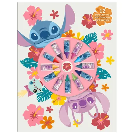 Disney Stitch Notizbuch + 12 Mini-Wachsmalstifte Produktfoto