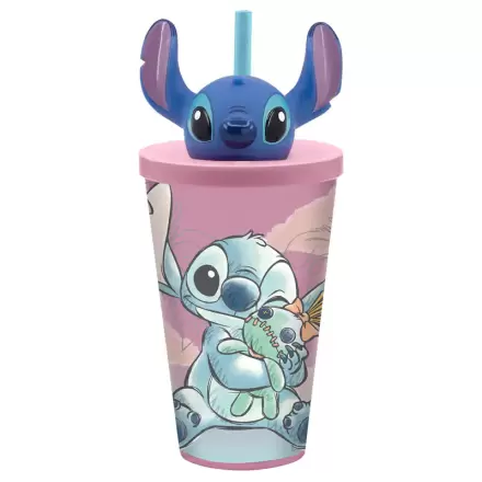 Disney Stitch Glas und 3D Topper 500ml Produktfoto