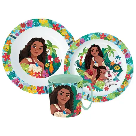 Disney Moana Lagoon Geschirr-Set, Mikro-Plastik-Set mit Tasse 350 ml Produktfoto