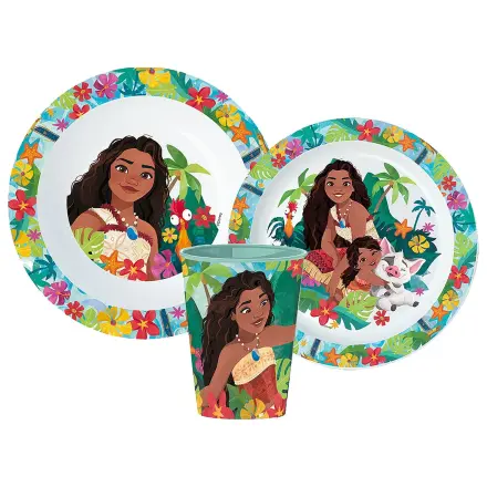 Disney Moana Lagoon Geschirr-Set, Micro Kunststoff-Set mit Glas 260 ml Produktfoto