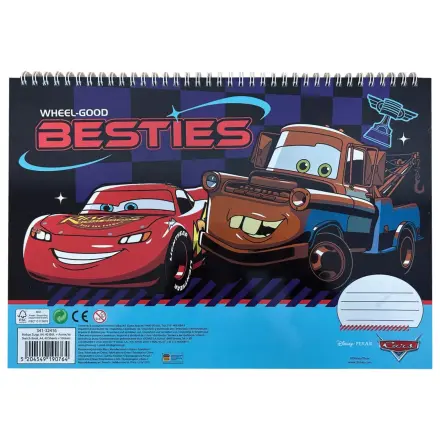 Disney Cars Roaring A/4 Spiral Skizzenblock 40 Blätter mit Stickern Produktfoto