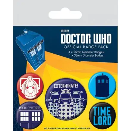 Doctor Who Ansteck-Buttons 5er-Pack Exterminate termékfotója