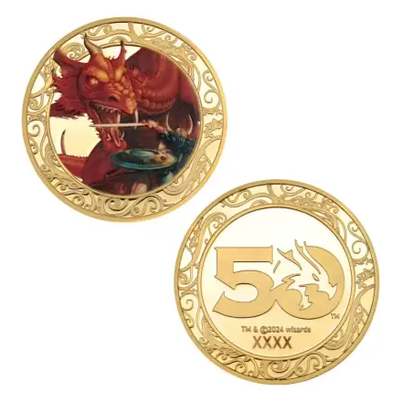 Dungeons & Dragons Sammelmünze 50th Anniversary with Colour Print 24k Gold Plated Edition 4 cm termékfotója