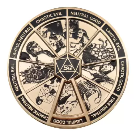 Dungeons & Dragons Ansteck-Pin Alignment Spinner 24k Gold Plated Limited Edition termékfotója