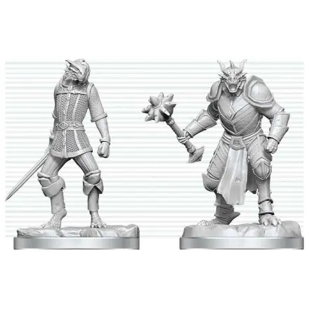 Dungeons & Dragons Nolzur's Marvelous Miniatures Unpainted Miniatur Dragonborn Paladin & Dragonborn Squire 14 cm Produktfoto