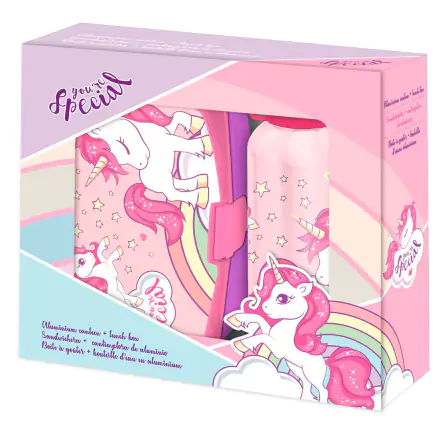 Unicorn Lunchbox + Aluminium Flasche 500ml Produktfoto