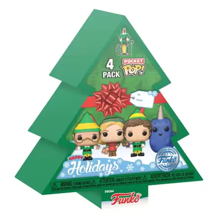 Buddy - Der Weihnachtself Pocket POP! Vinyl Figuren 4er-Pack Tree Holiday 4 cm Produktfoto