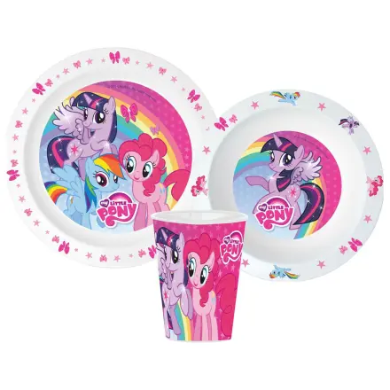 My Little Pony Pink Geschirr-Set, Mikro-Plastik Set, mit 260 ml Glas Produktfoto