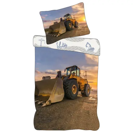 Construction Sunset Loader Bettbezug Produktfoto