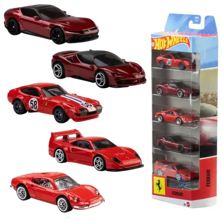 Ferrari Hot Wheels Die-Cast Fahrzeug 5er-Pack 1/64 Produktfoto
