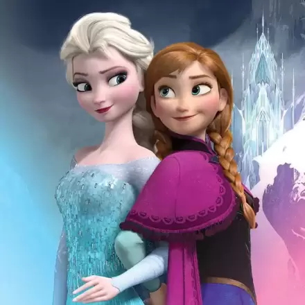 Die Eiskönigin - Völlig unverfroren Leinwandbild im Holzrahmen Anna & Elsa 30 x 30 cm Produktfoto