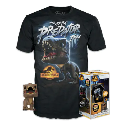 Jurassic World Pocket POP! & Tee Vinyl Figur & Kids T-Shirt Set T-Rex Produktfoto