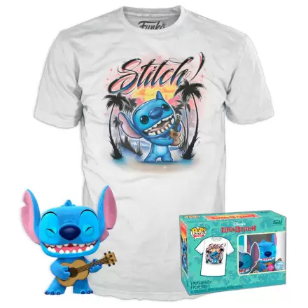 Funko POP Figur & T-Shirt Set Disney Stitch Ukelele Exkluzív termékfotója