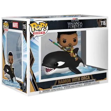 Black Panther: Wakanda Forever POP! Rides Super Deluxe Vinyl Figur Namor with Orca 15 cm termékfotója