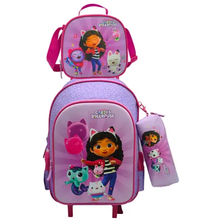 Gabbys Dollhouse Trolley + Federmappe + Lunchtasche Set Produktfoto