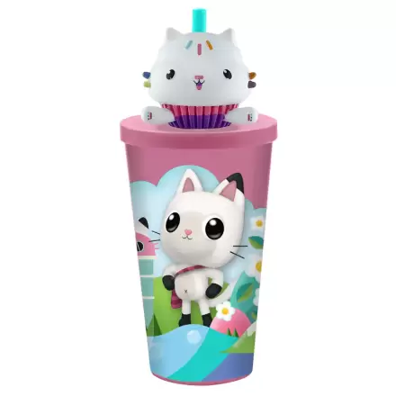 Gabbys Dollhouse Glas und 3D Topper 500ml Produktfoto