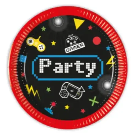 Gaming Party Pappteller 8 Stück 20 cm FSC Produktfoto
