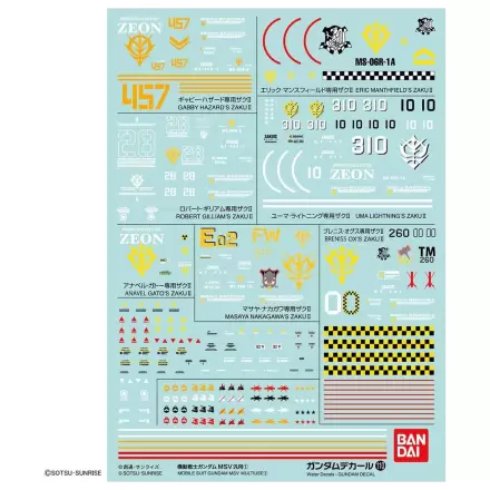 Water-slide Abziehbilder Gundam Decal 110 MSV Multiuse 1 Modellbausatz Zubehörpackung Produktfoto