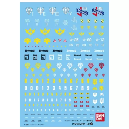 Wasserrutschen-Abziehbilder Gundam Decal 29 HGUC Zeon MS 2 Modellbausatz Zubehörpackung Produktfoto